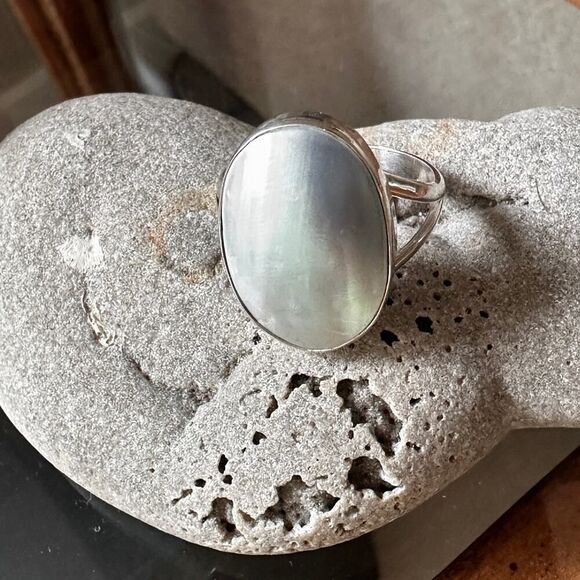 Natural Nautilus Sea Shell Sterling Silver Ring Size 10.5 - Picture 6 of 12